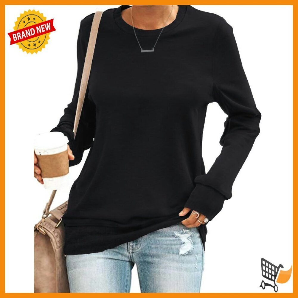 Oversized Crewneck Sweatshirt Soft Lightweight Long Sleeve Top